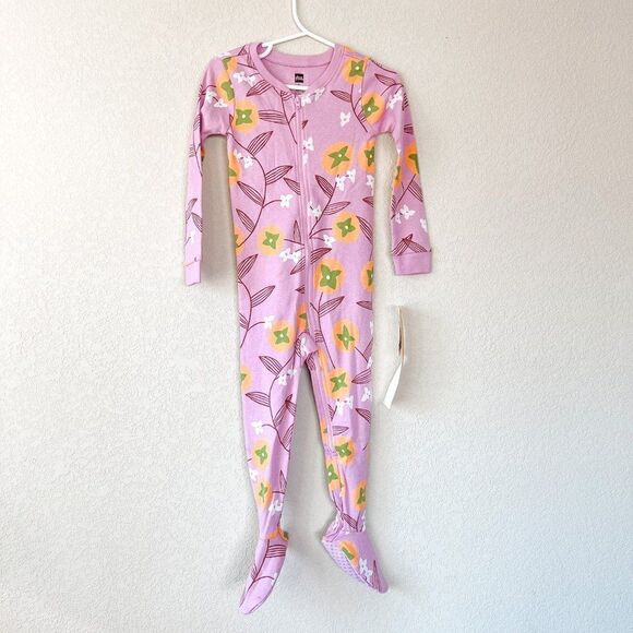 NWT! Tea Collection Winding Persimmon Footed Pajama, Size 2T - Picture 1 of 4